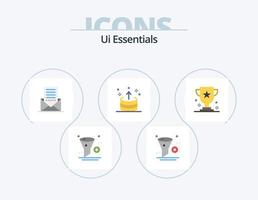 ui esenciales plano icono paquete 5 5 icono diseño. exportar. flecha. eliminar. carta. sobre vector