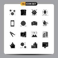 16 Creative Icons Modern Signs and Symbols of network grid loaf distribution chart Editable Vector Design Elements