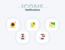 Notifications Flat Icon Pack 5 Icon Design. . message. attention. mail. notification vector