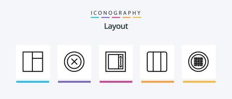 Layout Line 5 Icon Pack Including . streamline. player. line. grid. Creative Icons Design vector