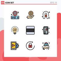 9 Creative Icons Modern Signs and Symbols of vertical layout camping grid light Editable Vector Design Elements