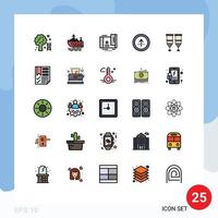 Universal Icon Symbols Group of 25 Modern Filled line Flat Colors of healthcare ui coupon navigation circle Editable Vector Design Elements