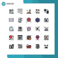 25 Creative Icons Modern Signs and Symbols of web world game hosting day Editable Vector Design Elements