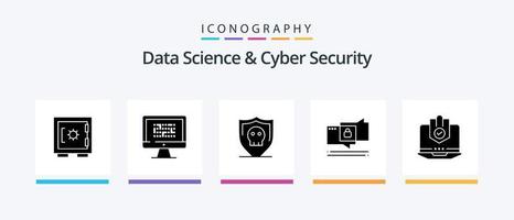 datos Ciencias y ciber seguridad glifo 5 5 icono paquete incluso seguro. charlando información. charlar. seguro. creativo íconos diseño vector