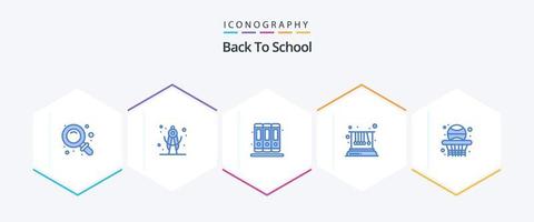 Back To School 25 Blue icon pack including basketball. school. education. back. physics vector