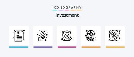 Investment Line 5 Icon Pack Including . investment. banking. credit. investment. Creative Icons Design vector