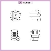 User Interface Pack of 4 Basic Filledline Flat Colors of care service result wind toilet Editable Vector Design Elements