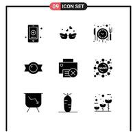 9 User Interface Solid Glyph Pack of modern Signs and Symbols of gadget computers ducks sweet bonbon Editable Vector Design Elements