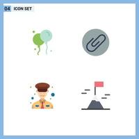 4 Flat Icon concept for Websites Mobile and Apps bloon adventure attach man nature Editable Vector Design Elements