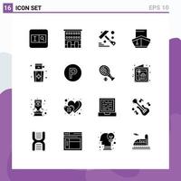 16 Creative Icons Modern Signs and Symbols of goal vehicles construction transportation filled Editable Vector Design Elements