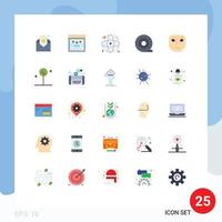 25 Flat Color concept for Websites Mobile and Apps forest happy research face tape Editable Vector Design Elements
