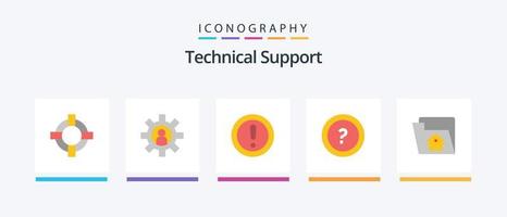 Technical Support Flat 5 Icon Pack Including home. question. info. information. about. Creative Icons Design vector