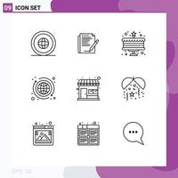 Outline Pack of 9 Universal Symbols of market exchange layout economy new year Editable Vector Design Elements