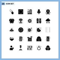 Stock Vector Icon Pack of 25 Line Signs and Symbols for location record apartment products electronics Editable Vector Design Elements