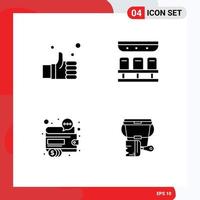 Pack of 4 creative Solid Glyphs of business business like train marketing Editable Vector Design Elements