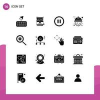 16 Creative Icons Modern Signs and Symbols of abilities options pause control engineering Editable Vector Design Elements