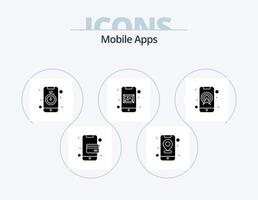 Mobile Apps Glyph Icon Pack 5 Icon Design. mobile. application. map. app. mobile vector