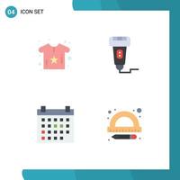 Set of 4 Commercial Flat Icons pack for baby calendar shirt payment deadline Editable Vector Design Elements