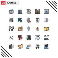 Set of 25 Modern UI Icons Symbols Signs for castle tower castle remove invoice healthcare Editable Vector Design Elements