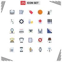conjunto de 25 moderno ui íconos símbolos señales para juego juguete tableta pelota boleto editable vector diseño elementos