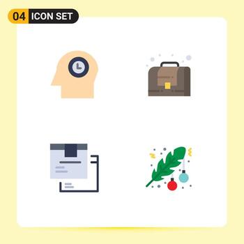 Pack of 4 Modern Flat Icons Signs and Symbols for Web Print Media such as face logistic business box ball Editable Vector Design Elements