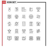 Set of 25 Modern UI Icons Symbols Signs for page document fashion contract school Editable Vector Design Elements