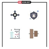 Pictogram Set of 4 Simple Flat Icons of directions align security flasks vertical Editable Vector Design Elements