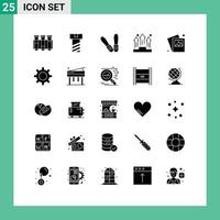 Solid Glyph Pack of 25 Universal Symbols of setting image tools gallery people Editable Vector Design Elements