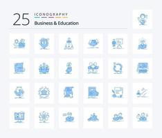 Business And Education 25 Blue Color icon pack including shaking hand. handshake. finance. company. organization vector