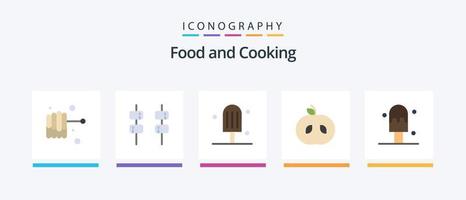 Food Flat 5 Icon Pack Including . apple. ice. Creative Icons Design vector