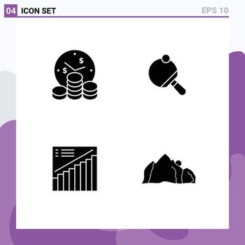 Set of Modern UI Icons Symbols Signs for business graph time table presentation Editable Vector Design Elements