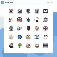 25 Creative Icons Modern Signs and Symbols of laptop options hosting office document Editable Vector Design Elements