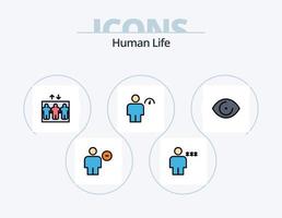 Human Line Filled Icon Pack 5 Icon Design. locked. body. human. block. speech vector