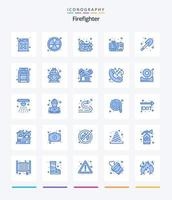 Creative Firefighter 25 Blue icon pack  Such As firefighter. fireman. car. firefighter. emergency vector