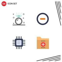 4 Universal Flat Icons Set for Web and Mobile Applications diamond devices ring user business Editable Vector Design Elements
