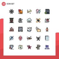 Set of 25 Modern UI Icons Symbols Signs for computers add shirt balloon left Editable Vector Design Elements