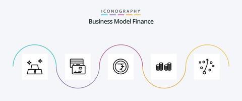 Finance Line 5 Icon Pack Including . rupee. strategy. management vector