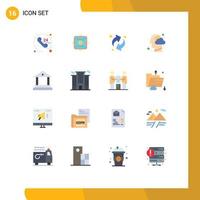 16 Flat Color concept for Websites Mobile and Apps banking thinking arrows mind head Editable Pack of Creative Vector Design Elements