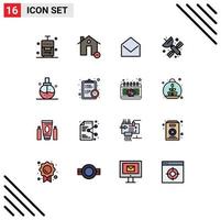 Set of 16 Modern UI Icons Symbols Signs for beauty satellite minus artificial open Editable Creative Vector Design Elements