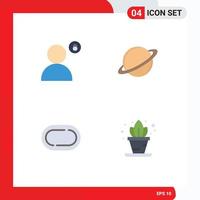 4 Universal Flat Icon Signs Symbols of account mars privacy space stadium Editable Vector Design Elements