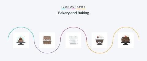 Baking Flat 5 Icon Pack Including food. bowl. ingredients. cook vector