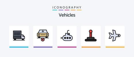 vehículos línea lleno 5 5 icono paquete incluso . buque de vapor. vehículos menos. creativo íconos diseño vector