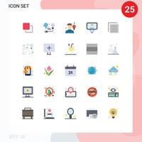 Modern Set of 25 Flat Colors and symbols such as login profile bulb user sport Editable Vector Design Elements