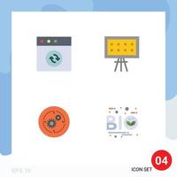 Pictogram Set of 4 Simple Flat Icons of app company alphabet presentation structure Editable Vector Design Elements