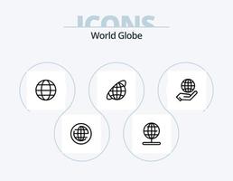 globo línea icono paquete 5 5 icono diseño. . globo. viajar. global. alfiler vector