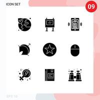 9 Universal Solid Glyphs Set for Web and Mobile Applications decoration badge app sport target Editable Vector Design Elements