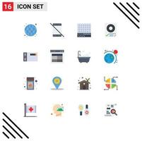 Mobile Interface Flat Color Set of 16 Pictograms of page data phone check thanksgiving Editable Pack of Creative Vector Design Elements