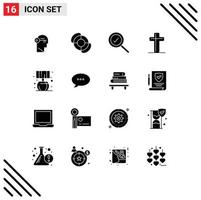 16 Universal Solid Glyph Signs Symbols of lump home complete easter christian Editable Vector Design Elements