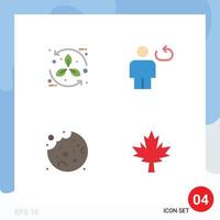 Pack of 4 Modern Flat Icons Signs and Symbols for Web Print Media such as bio repeat leaf body cookie Editable Vector Design Elements