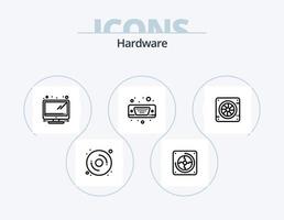 Hardware Line Icon Pack 5 Icon Design. hardware. laptop. on off. hardware. switch vector